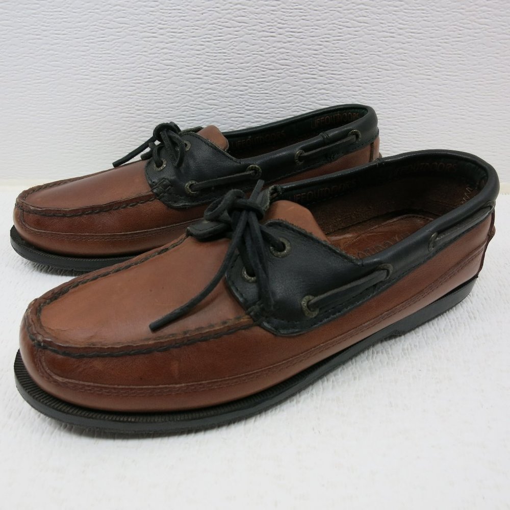 LIFEOUTDOORS Two Tone Oil Tanned Leather Deck Shoe